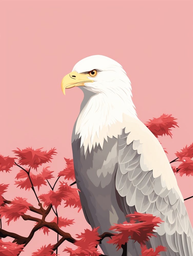 Minimalist Bald Eagle 1 Illustration