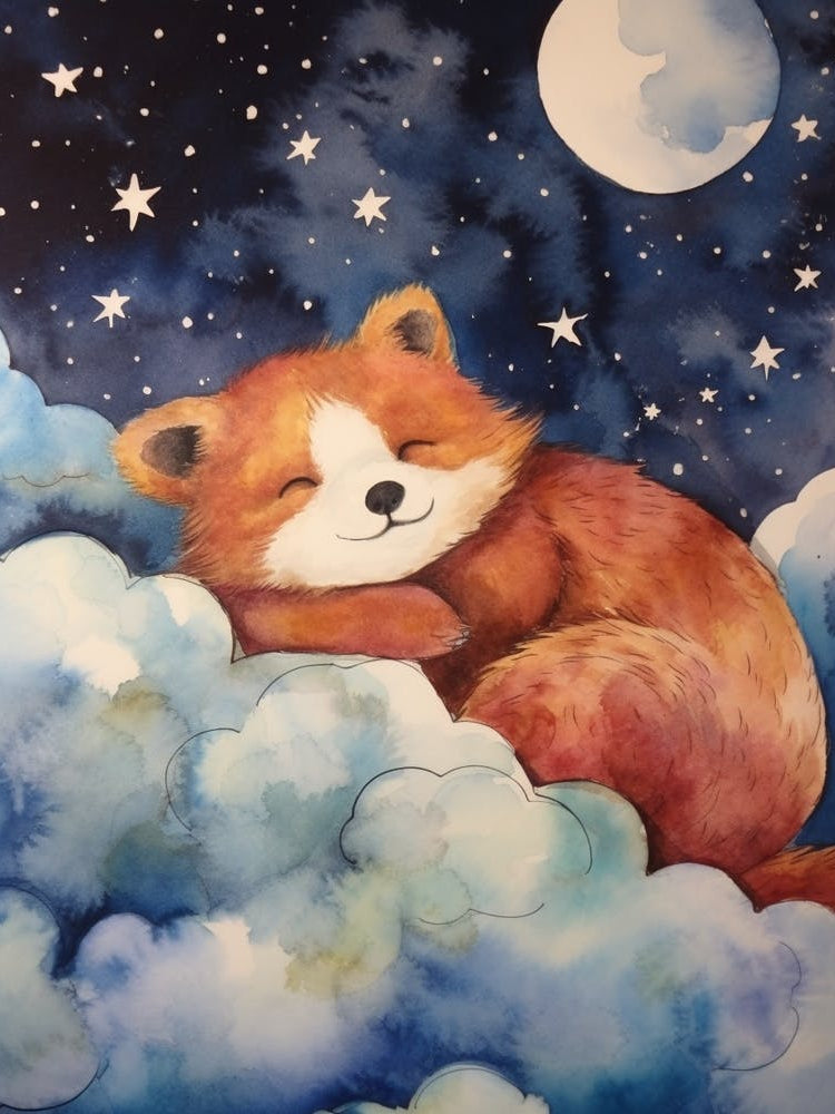 Baby Red Panda 3 Sleeping In The Clouds