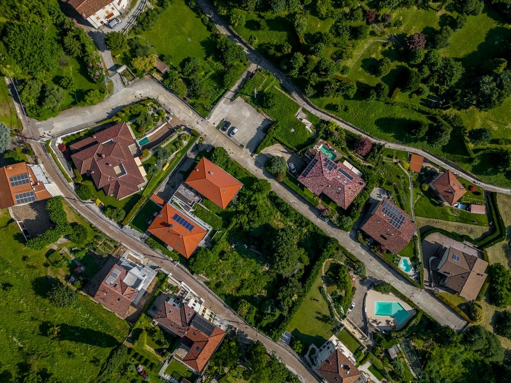 Aerial View Of A Village Italy, Vercurago,