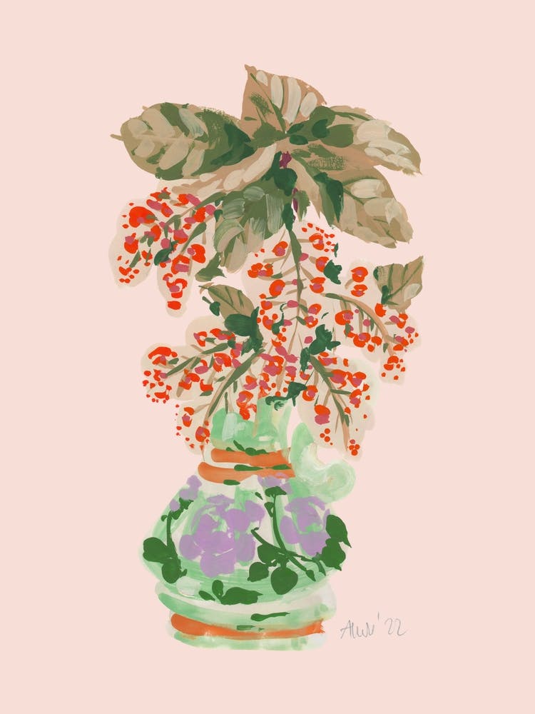 Blooming Vase In Red