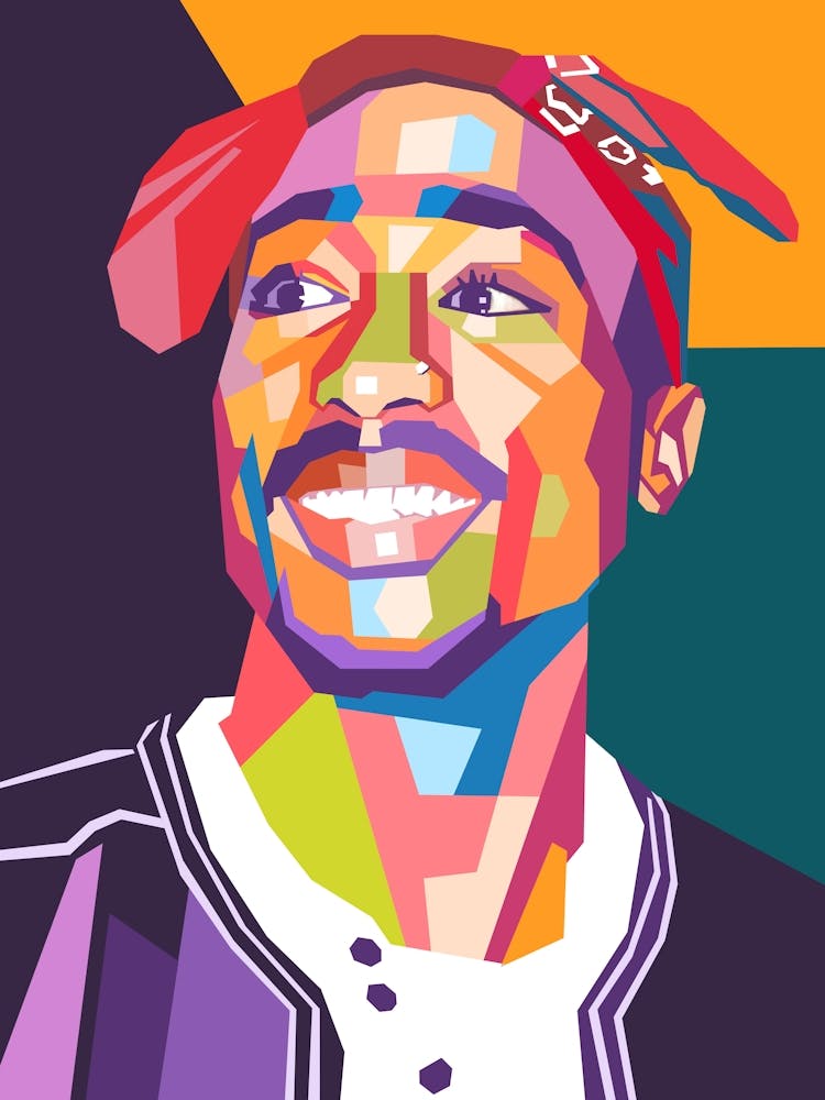 Tupac Shakur wpap art style