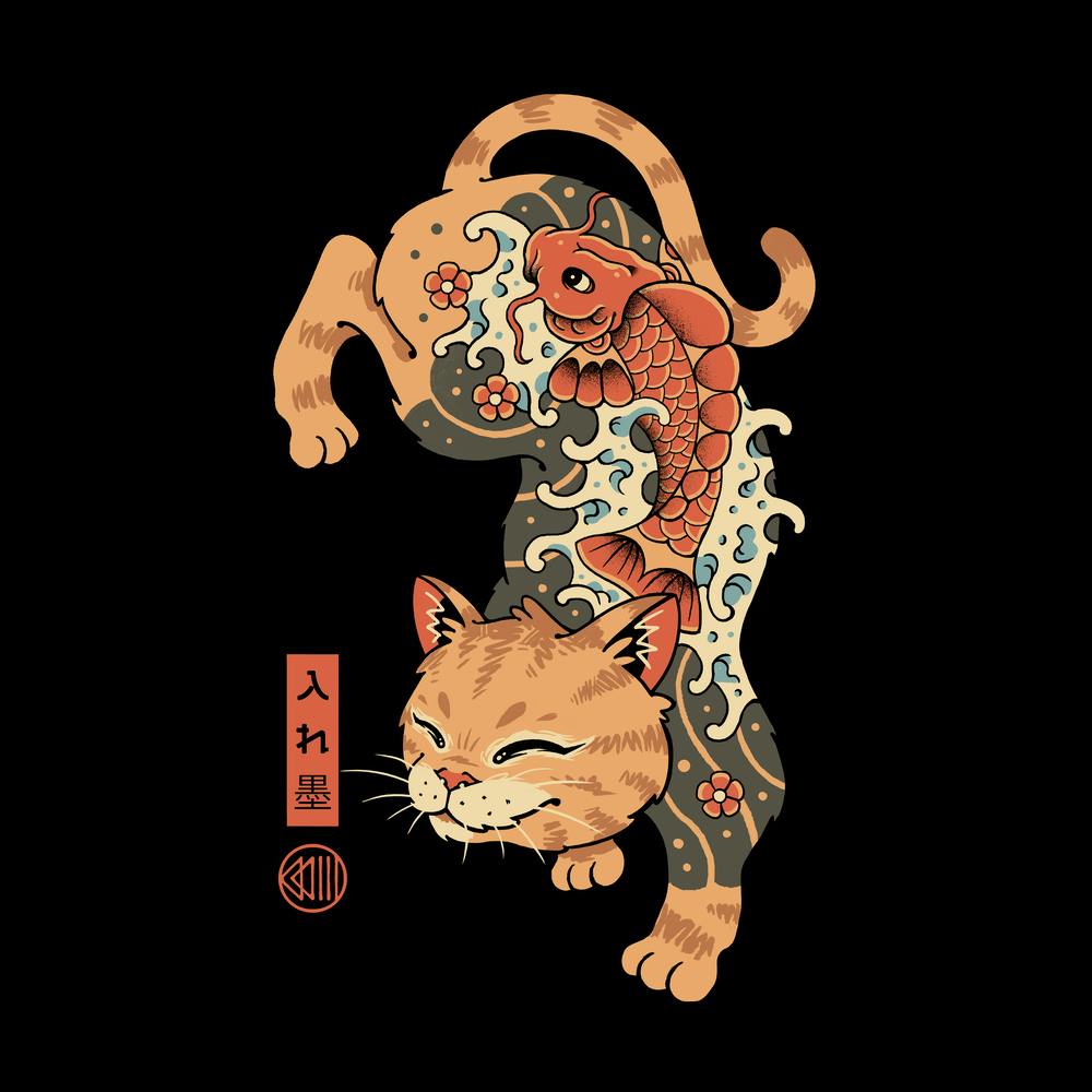 Koi Fish Cat Irezumi