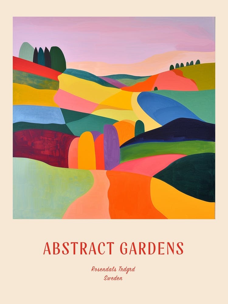Colourful Gardens Rosendals Trdgrd Sweden 2 Red Poster