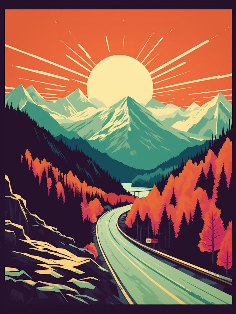 Snoqualmie Pass Retro Pop Art 30