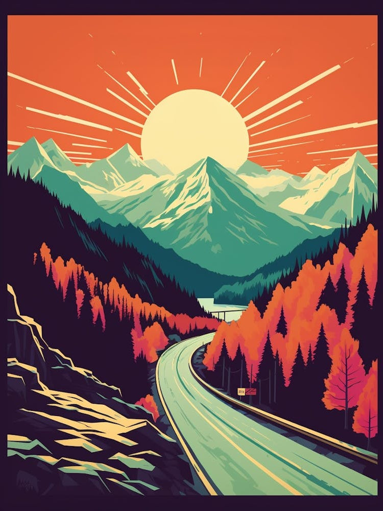 Snoqualmie Pass Retro Pop Art 30