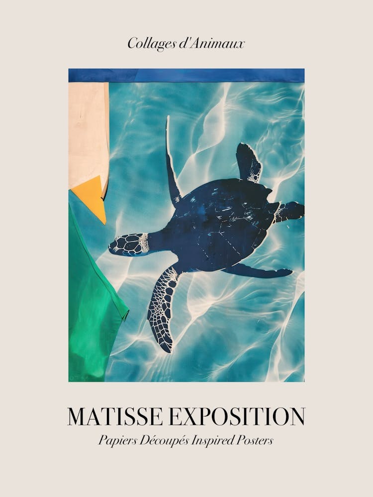 Sea Turtle 1 Matisse Inspired Exposition Animals Poster