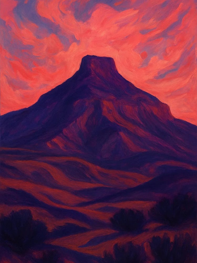 Sunset Over Mountain