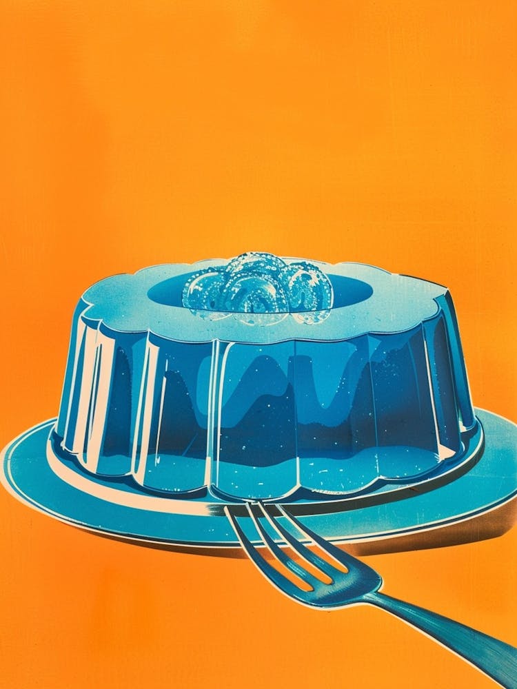 Retro Blue Jelly Vintage Cookbook Inspired 1