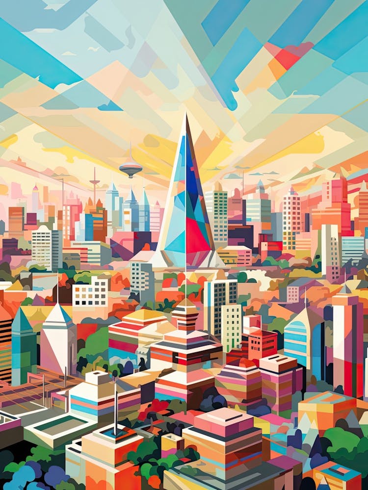 Bangkok, Thailand, Geometric Illustration 1