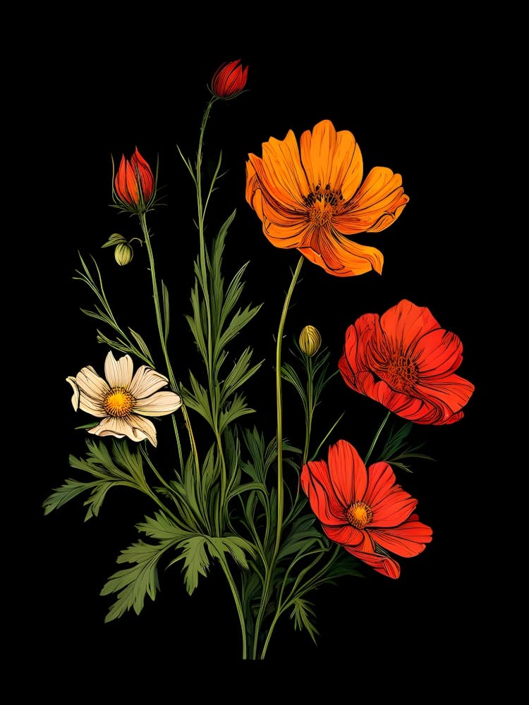 Vintage Flowers Illustration