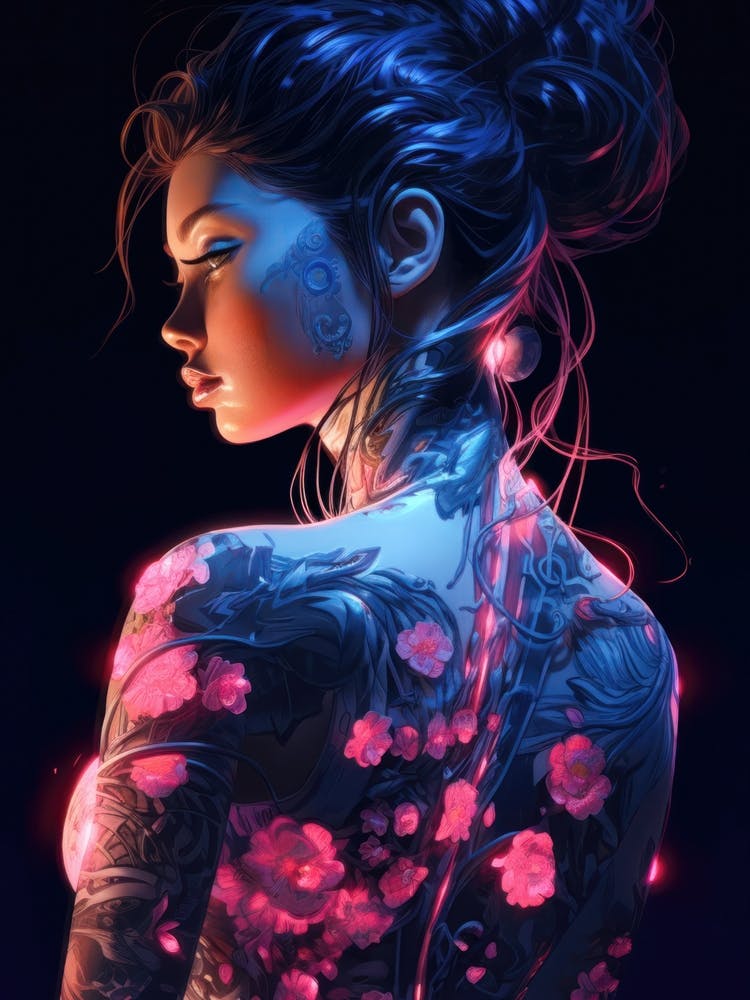 Neon Flower Girl