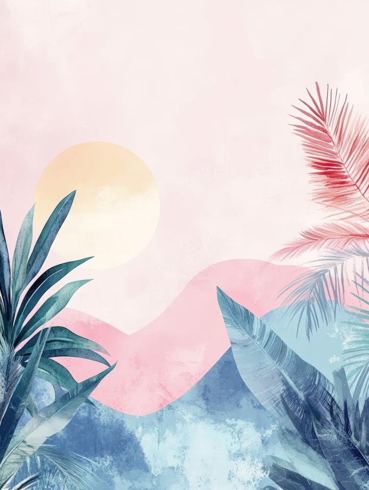Watercolor Tropical Background 2