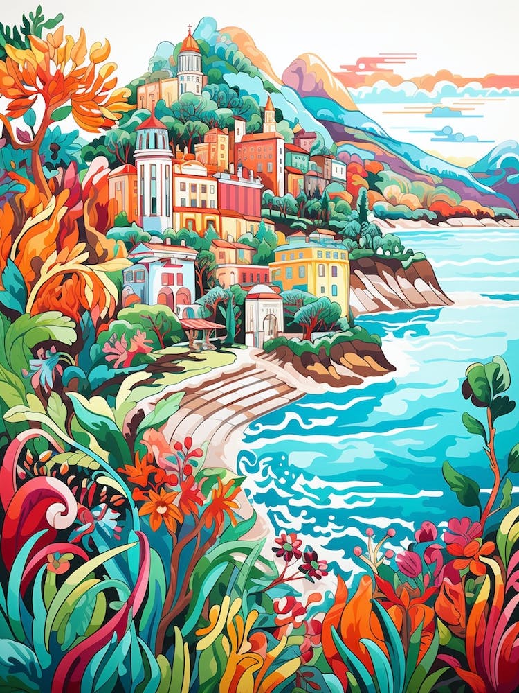 Isola Bella Italy Modern Illustration 1