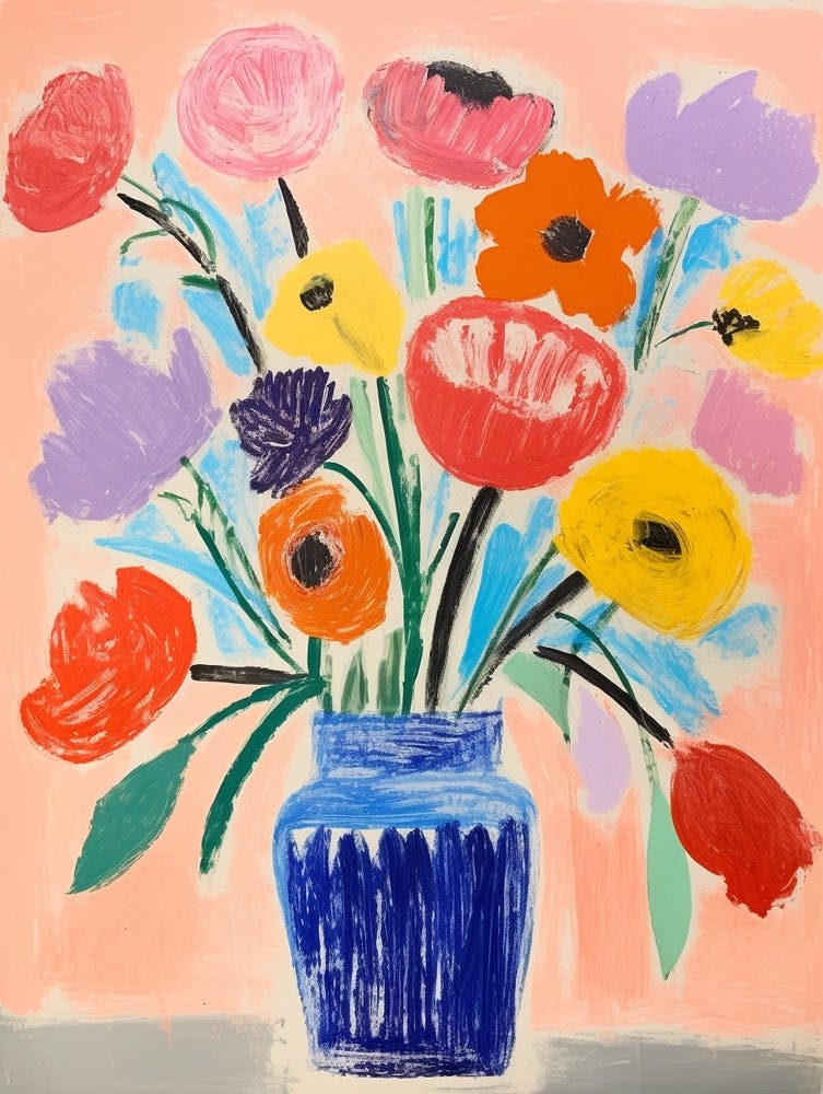 Flower Painting Fauvist Style Poppy 1