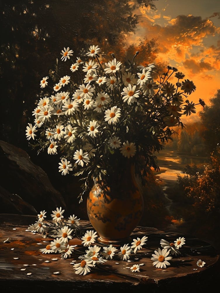 Baroque Floral Still Life Daisy 2