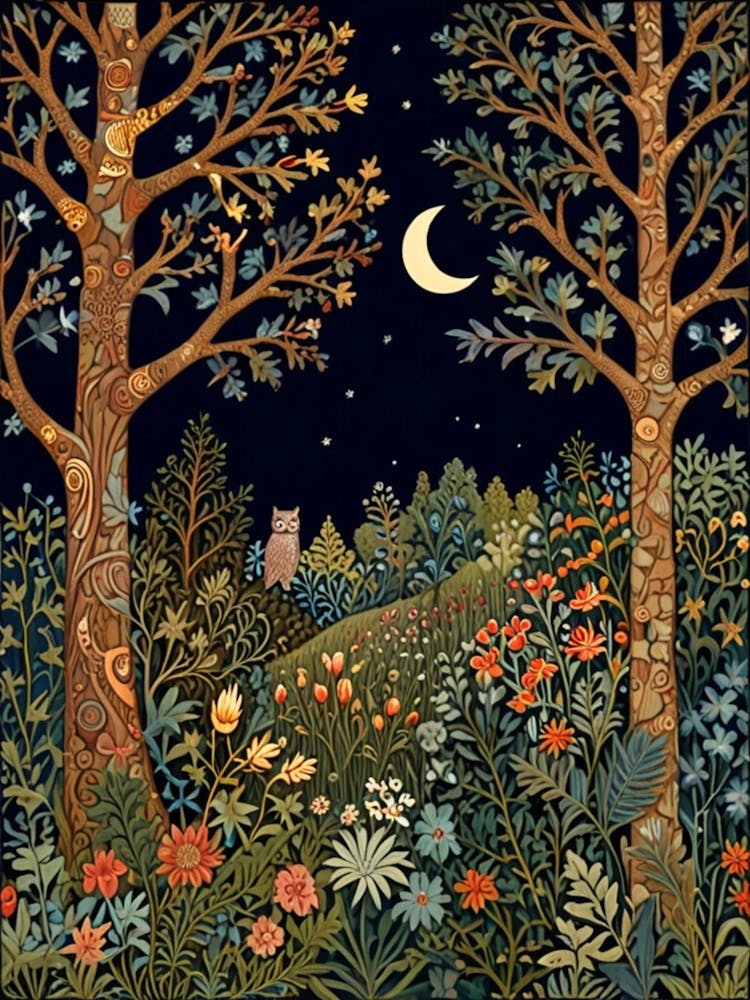 WILLIAM MORRIS Night In The Woods 1