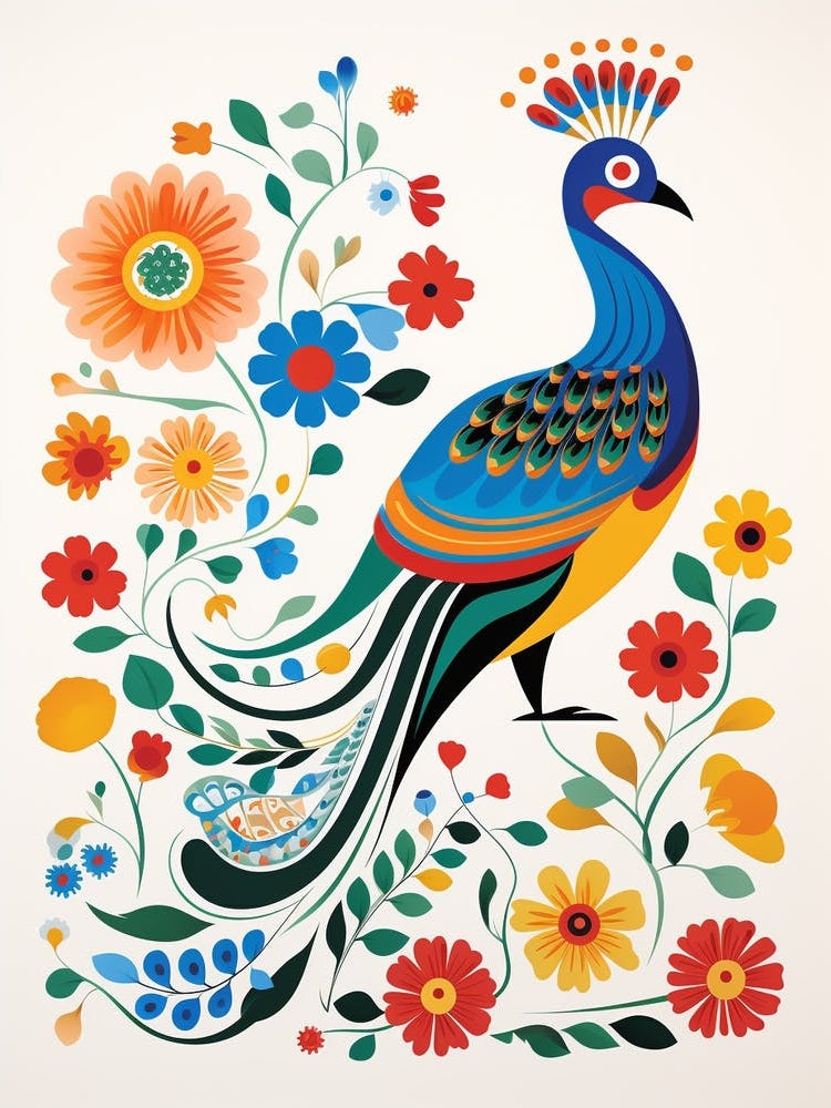Scandinavian Bird Illustration Pheasant 1