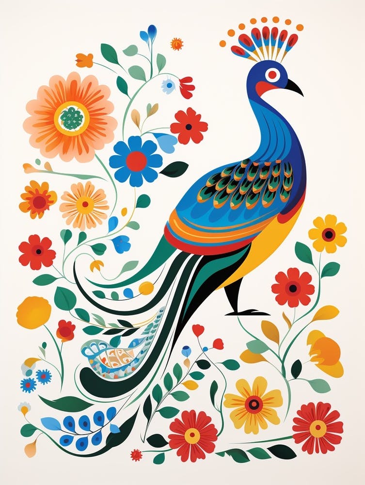 Skandinavische Vogel-Illustration Fasan 1