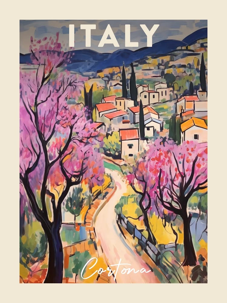 Cortona Italy 2 Fauvist Painting  Travel Poster