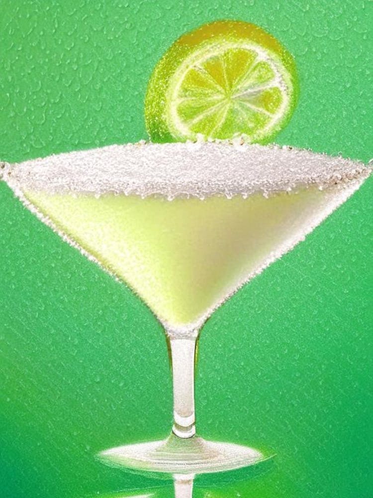 Key Lime Pie MCocktail Poster artini Pointillism Cocktail Poster