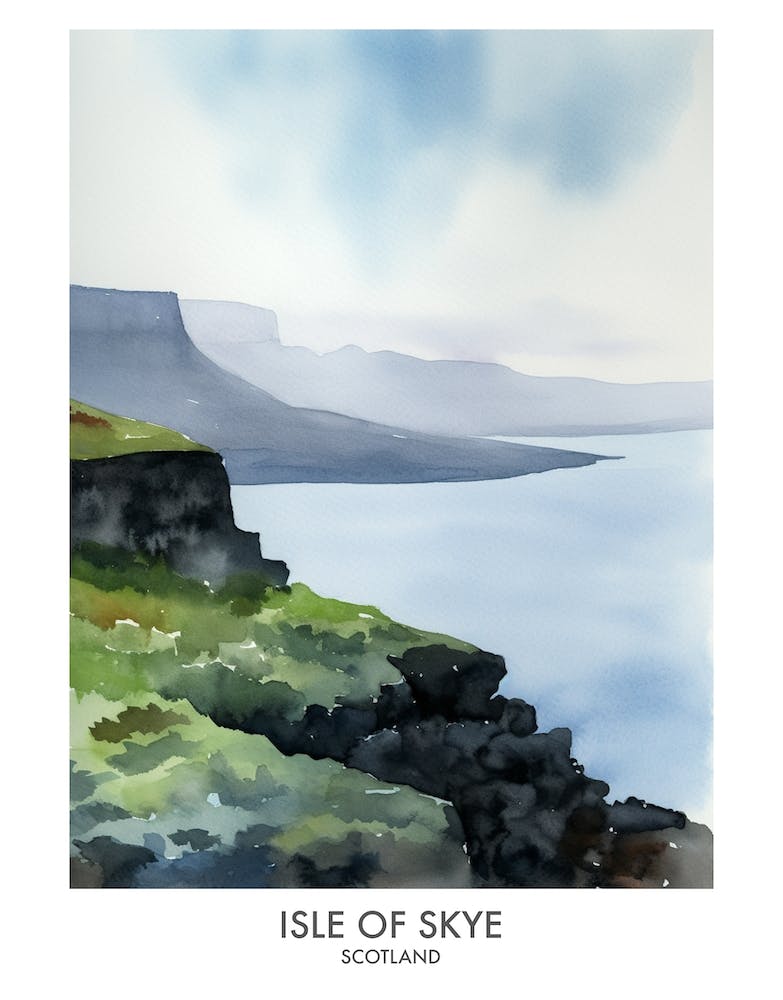 Isle Of Skye 2 Watercolour Travel Poster