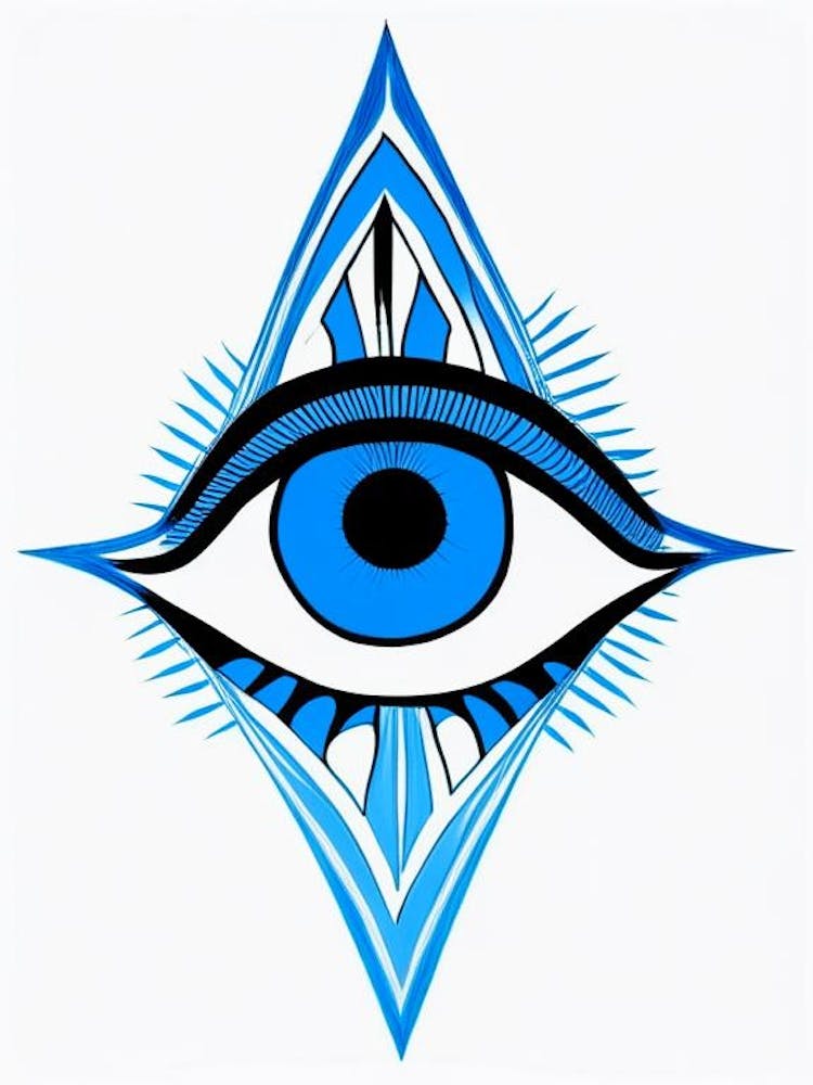 Chakra Series, Symbol, Third Eye Blue & White 2