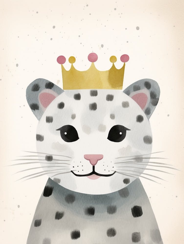 Little Snow Leopard 1 Wearing A Crown