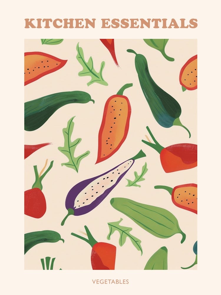 Vegetable Selection Illustration Poster 1