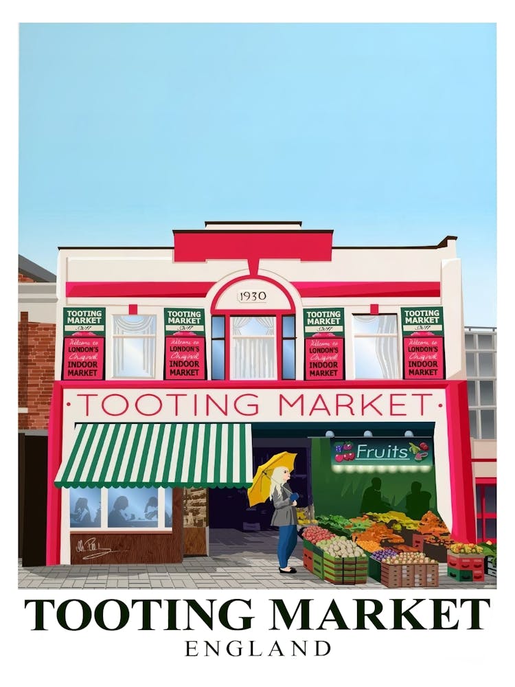 Tooting Print Tooting Market Art Tooting London Art Tooting Market Print Tooting London Poster Tooting Market Photo Tooting London Art