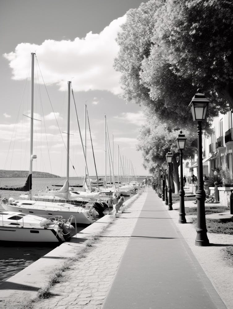 Saint Tropez, Frankreich, Schwarz-Weiß-Altes Foto 2