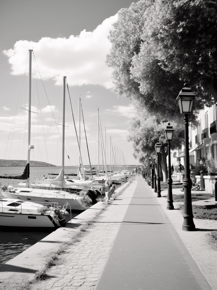 Saint Tropez, France, Black And White Old Photo 2