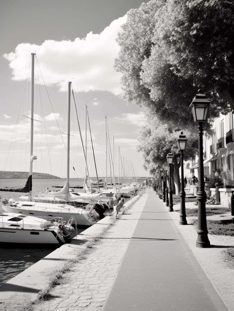 Saint Tropez, France, Black And White Old Photo 2