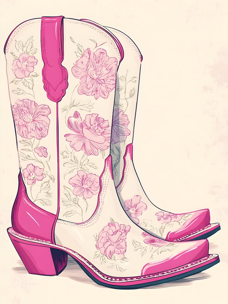 Rosa Cowboy Stiefel 13