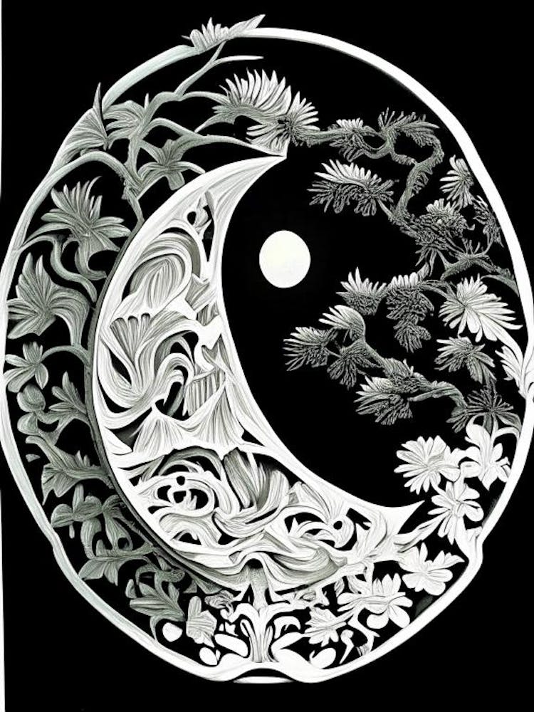 Colour Yin and Yang 3 Linocut