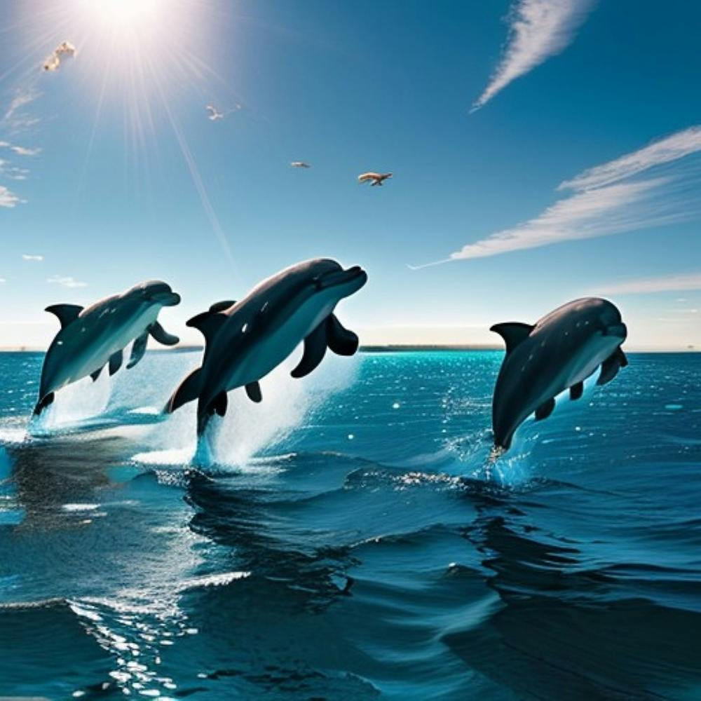 Dolphins Jumping In The Sea