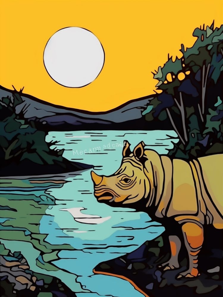 Rhino Sunset Portrait 3