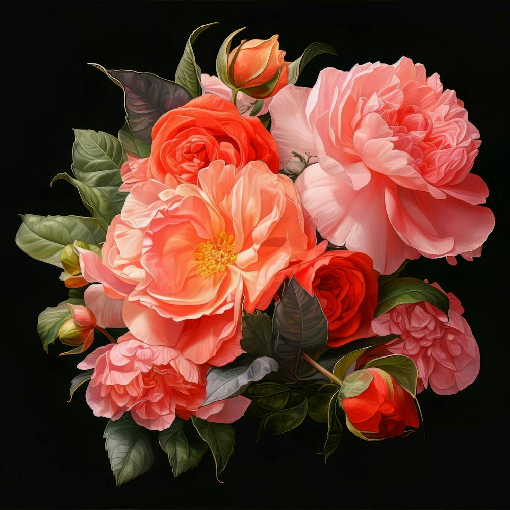 Peony On Black 11 1