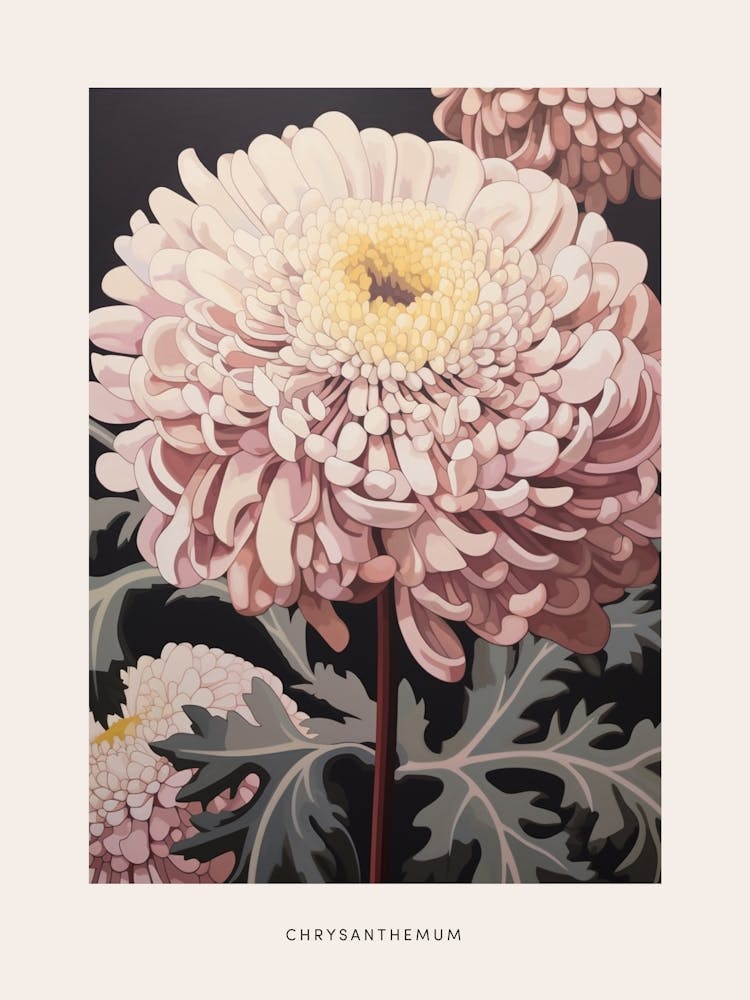 Flower Illustration Chrysanthemum 1 Poster