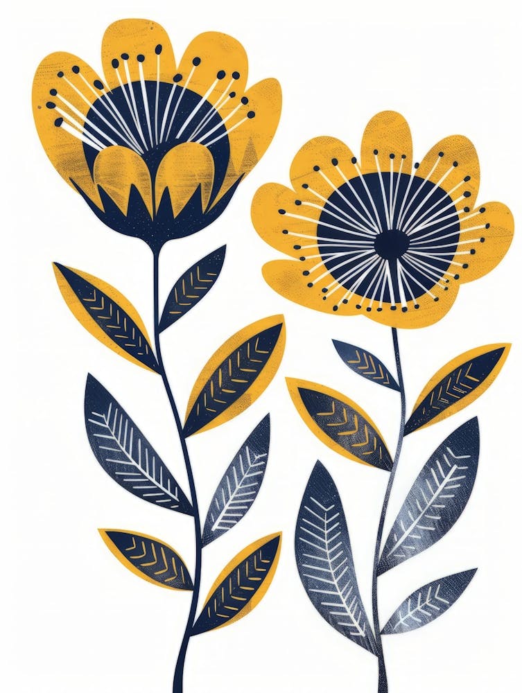 Yellow And Blue Flowers 2