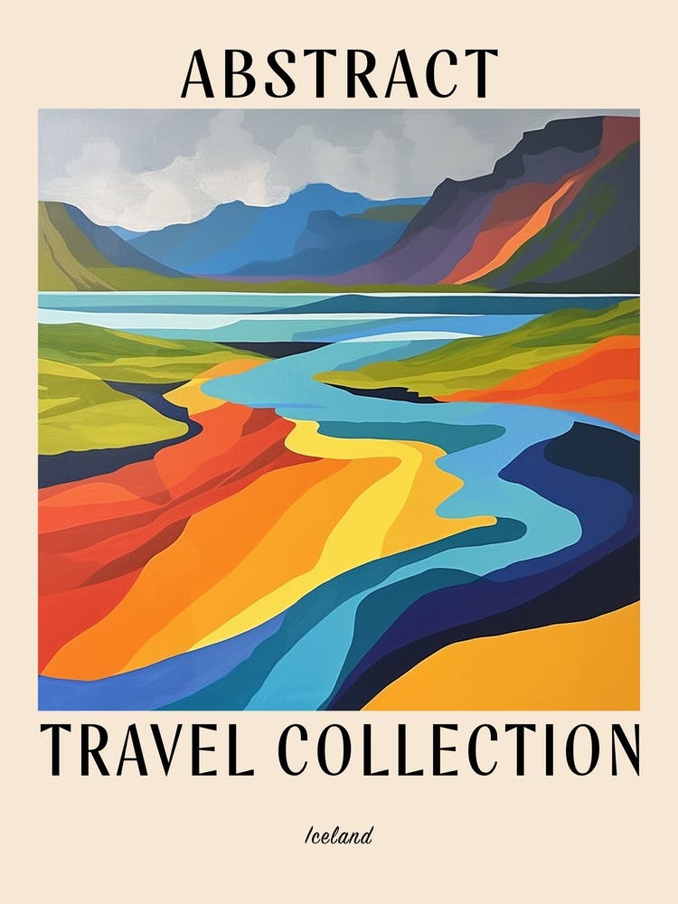 Abstract Travel Collection Poster Iceland 4