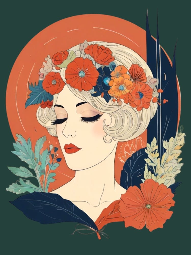 Woman With Flowers In Her Hair