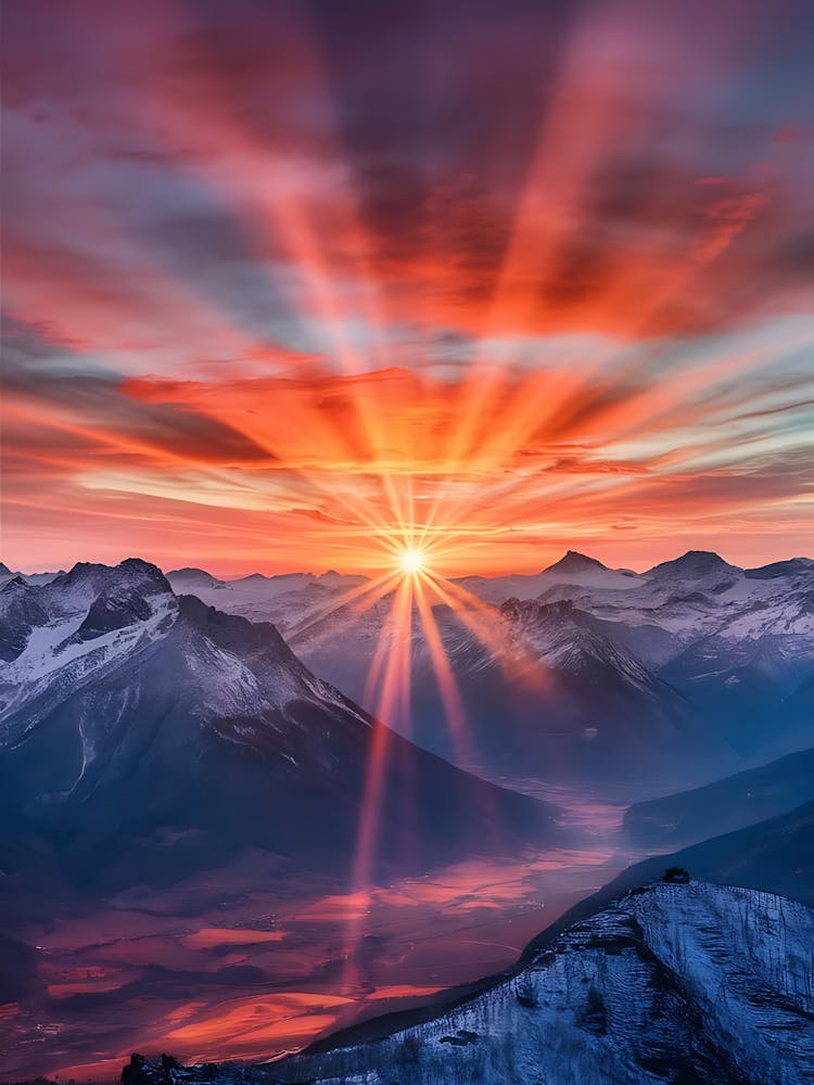 Sunrise Over Mountains