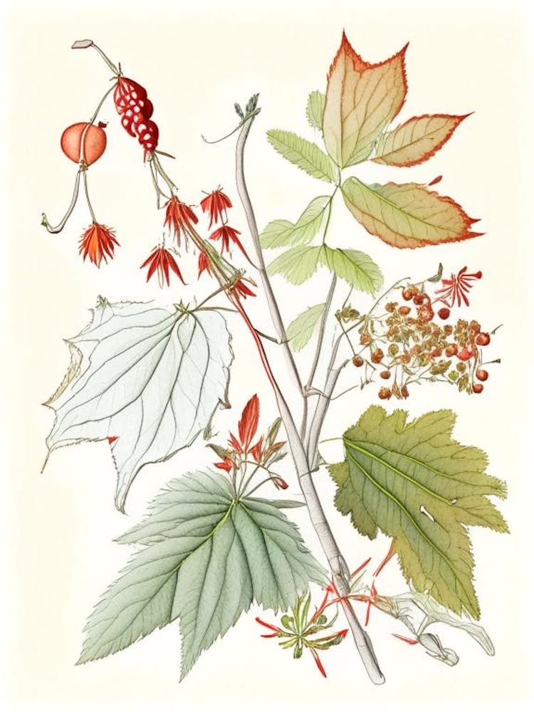 Ginseng Spices And Herbs Pencil Illustration 1