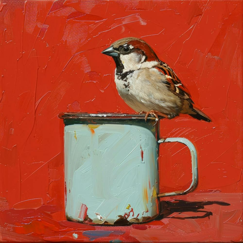 Sparrow In A Mug 6