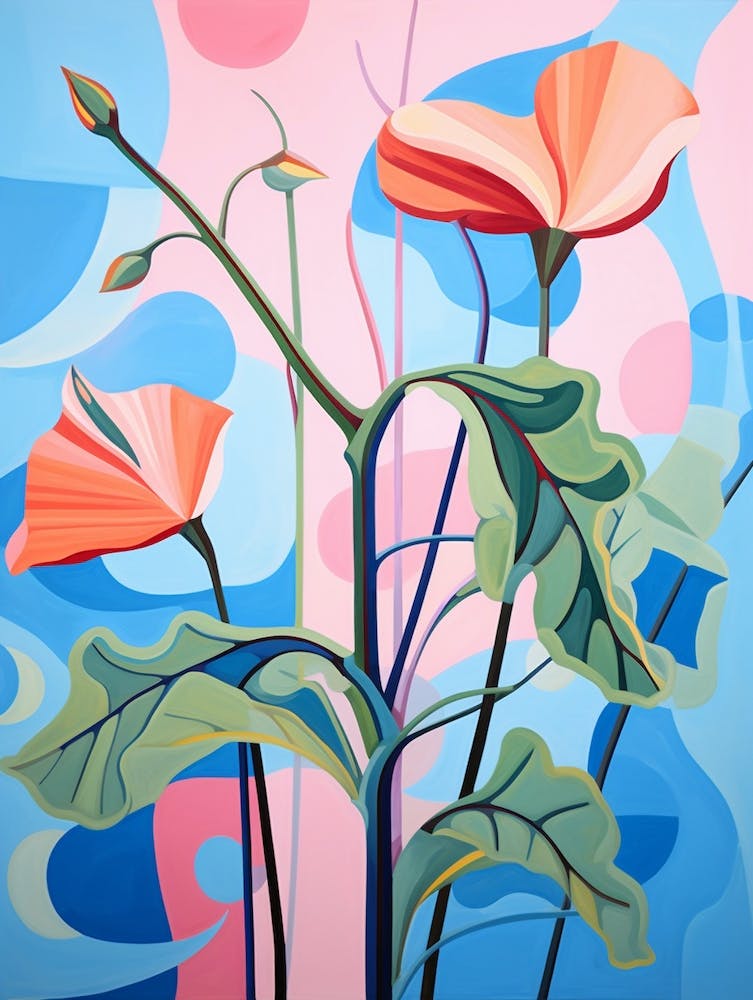 Sweet Pea 1 Hilma Af Klint Inspired Pastel Flower Painting