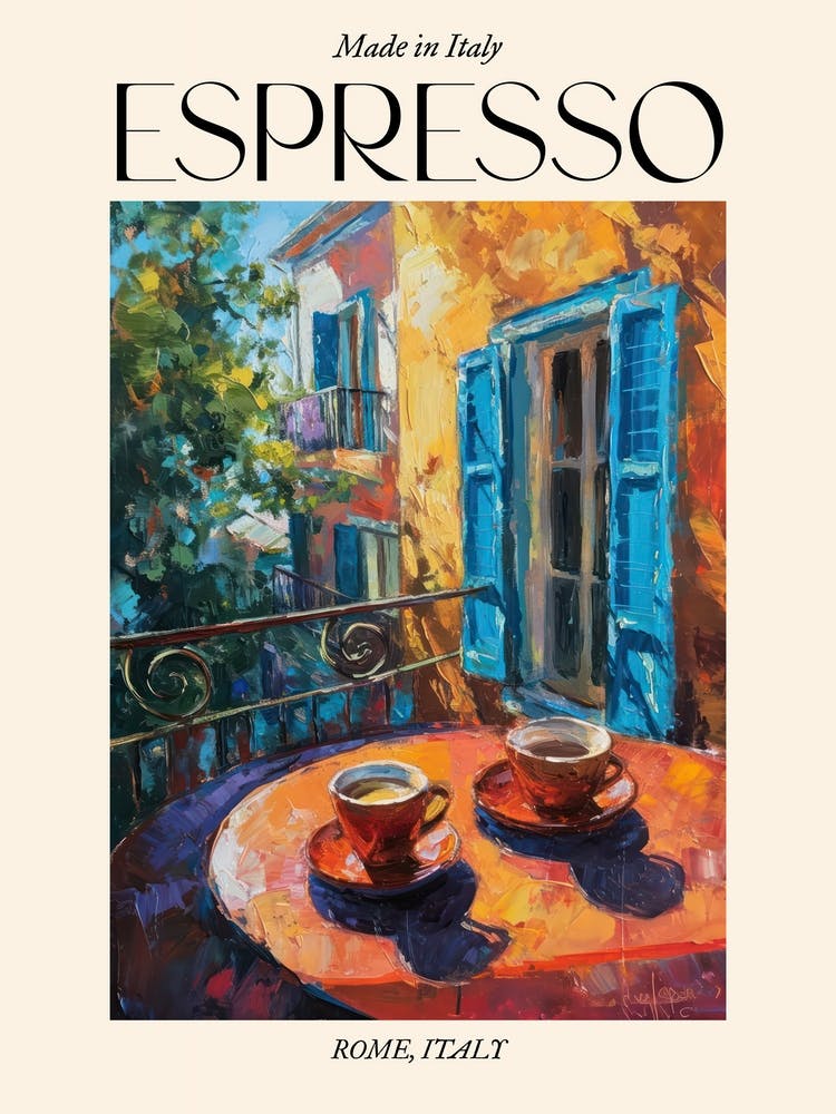 Rome Espresso Made In Italy 2 Poster
