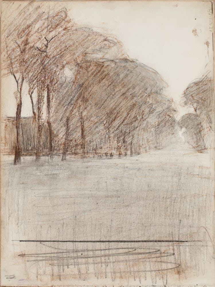 Puistomaisema, Luonnos, 1891part Of A Sketchbook By Magnus Enckell