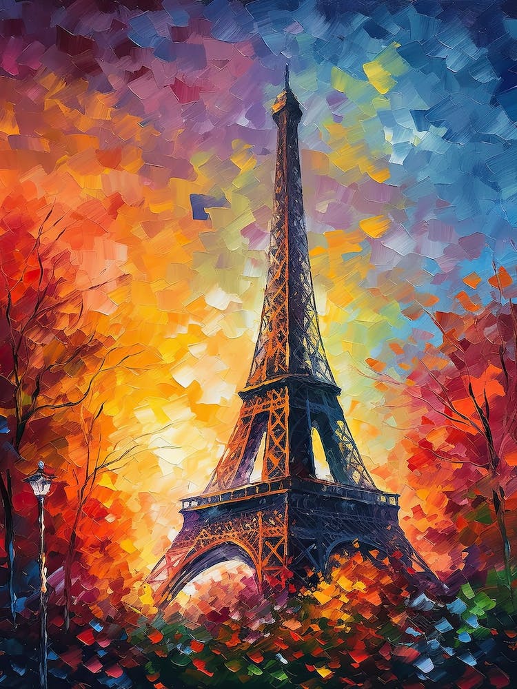 Eiffel Tower Paris France Monet Style 9