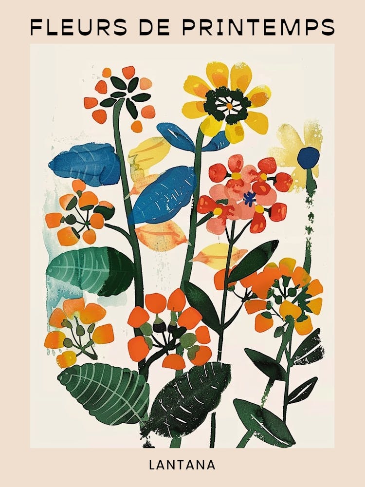 Spring Floral French Poster  Lantana 1