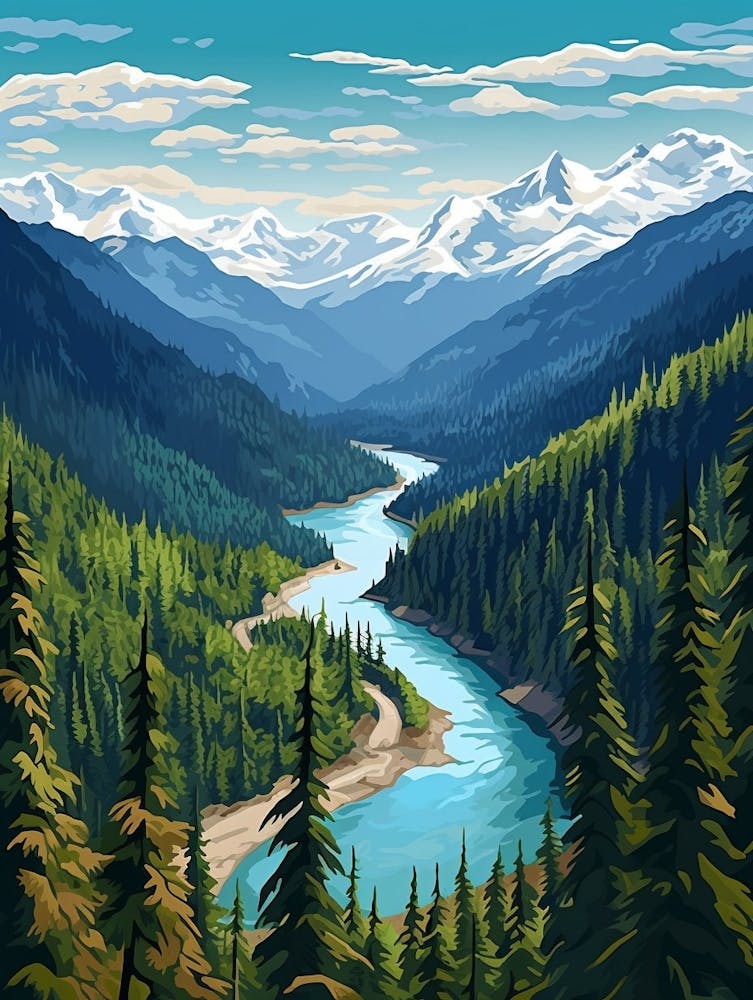 North Cascades National Park Art Pop Rétro 8